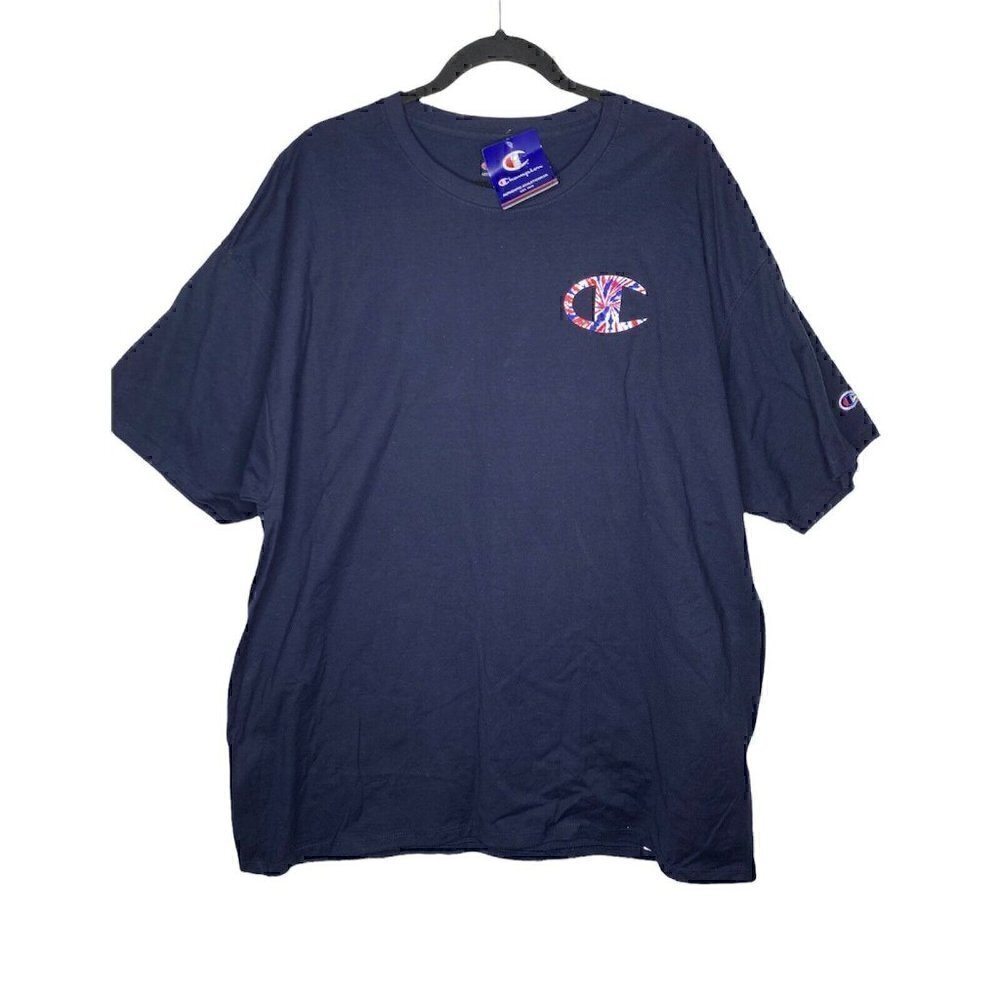 NEW Champion Shirt Size 2XL Men's Short Sleeve Multicolor T-Shirt Logo Blue